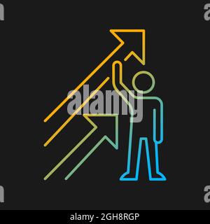 Positive dynamics gradient vector icon for dark theme Stock Vector