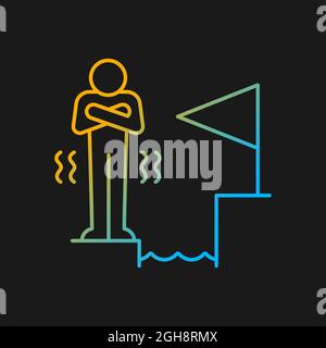 Fear of failure gradient vector icon for dark theme Stock Vector