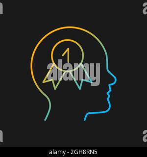 Desire to win gradient vector icon for dark theme Stock Vector