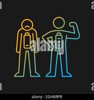 Emotional state gradient vector icon for dark theme Stock Vector