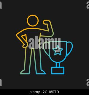 Power-based motivation gradient vector icon for dark theme Stock Vector