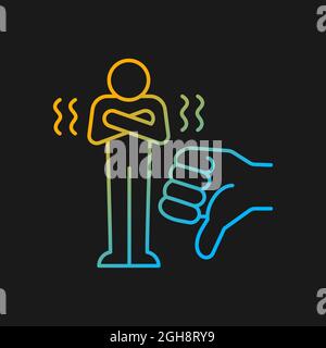 Criticism gradient vector icon for dark theme Stock Vector