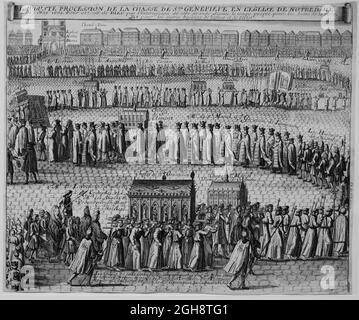 auguste procession de la châsse de Sainte Geneviève en l'église Notre Dame le 27 mai 1694 Stock Photo