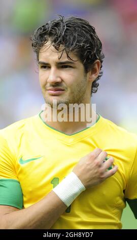 Brazil's Alexandre Pato.Brazil v Belarus During the Olympic 2012 Group C match at Old Trafford, Manchester United Kingdom on the 29th July 2012. Stock Photo