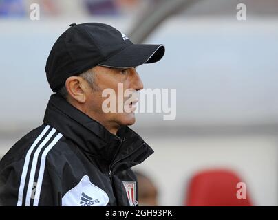 Tony Pulis manager of Stoke City during the Barclays Premier League match between Sunderland and Stoke City at the Stadium of Light in Sunderland on May 06, 2013. Stock Photo