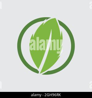 Green Leaf eco organik Logo desain template vektor Stock Vector