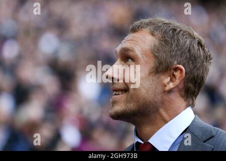 Jonny Wilkinson makes an appearance with the rest of the 2003 World Cup winning team during the QBE Autumn International match between England and Australia at Twickenham Stadium in London on November 2, 2013. Stock Photo