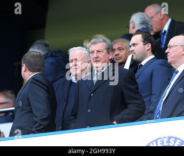 England manager Roy Hodgson looks on during the Barclays Premier League match between Chelsea and Arsenal at Stamford Bridge in London, United Kingdom on Mar. 22, 2014. Pic David Klein Stock Photo
