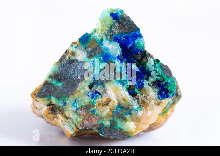 azurite mineral specimen stone rock geology gem crystal Stock Photo