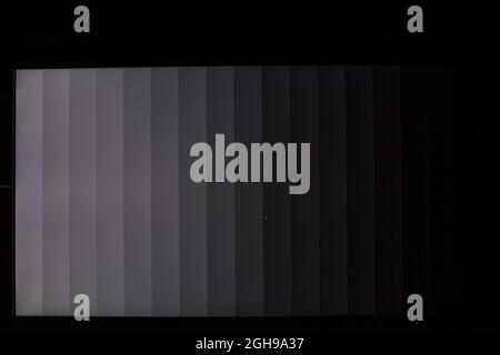 Black gray stripes on computer display with mouse pointer in the middle Stock Photo