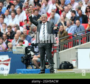 Hull's Steve Bruce during FA Cup Final match between Arsenal and Hull City at Wembley Stadium in London, UK on May 17, 2014. Pic David Klein/Sportimage. Stock Photo