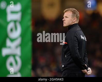 Mark McCall Saracens Director of Rugby during the Heineken Cup Final the match between RC Toulon and Saracens at the Millennium Stadium on May 24, 2014 in Cardiff, United Kingdom. Pic Simon Bellis/Sportimage. Stock Photo