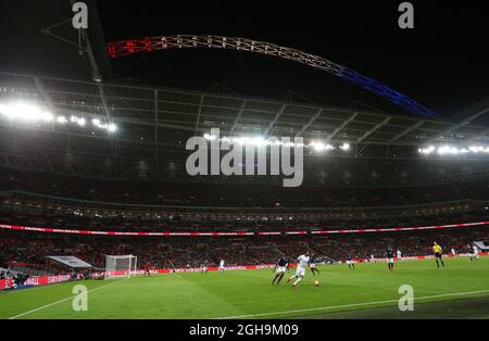 Image #: 40988794    Nov. 17, 2015 - London, United Kingdom - England and France play under the Wembley tricolor arch..International Friendly Match- England v France - Wembley Stadium - England - 17th November 2015 - Picture David Klein Stock Photo