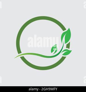 Green Leaf eco organik Logo desain template vektor Stock Vector