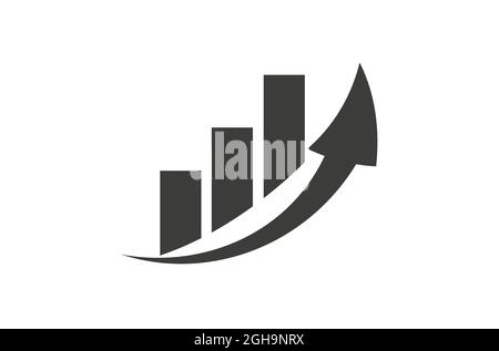 business chart with arrow vector Stock Vector