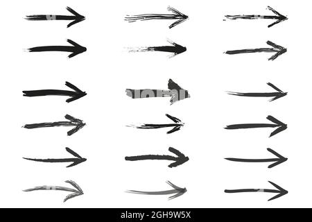 grunge arrow vector. grunge arrow brush. Stock Vector