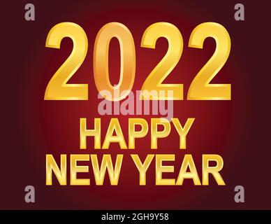 2022 New Year. Vector illustration. Christmas celebration Festive premium concept template Stock Vector