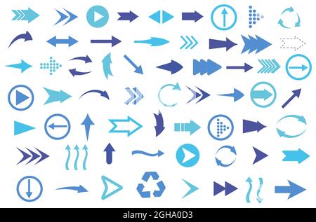 Set of vector arrows on white Stock Vector