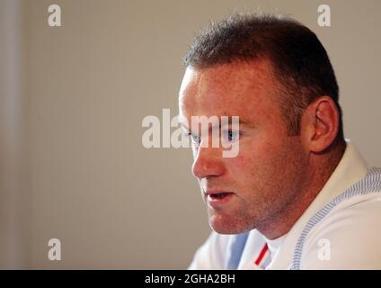 England's Wayne Rooney during a press conference at the Grove Hotel.  Photo credit should read: David Klein/Sportimage via PA Images Stock Photo