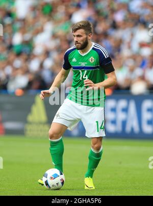 Northern Ireland's Stuart Dallas in action during the UEFA European Championship 2016 match at the Parc Des Princes, Paris. Picture date June 20th, 2016 Pic David Klein/Sportimage via PA Images Stock Photo