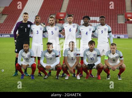 England's team group during the Under 21 International Friendly match at the St Mary's Stadium, Southampton. Picture date November 10th, 2016 Pic David Klein/Sportimage via PA Images Stock Photo