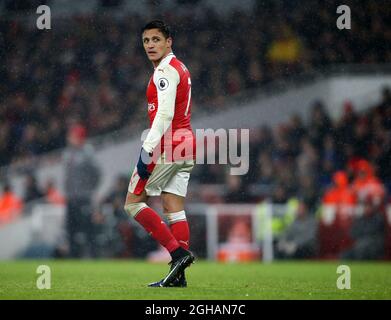 Arsenal's Alexis Sanchez looks on dejected during the Premier League match at the Emirates Stadium, London. Picture date January 31st, 2017 Pic David Klein/Sportimage via PA Images Stock Photo