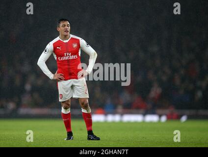 Arsenal's Alexis Sanchez looks on dejected during the Premier League match at the Emirates Stadium, London. Picture date January 31st, 2017 Pic David Klein/Sportimage via PA Images Stock Photo