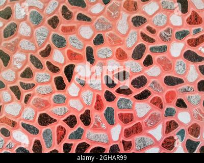 Stone block make an imitation of the real thing with paper to decorate the walls.Texture of a stone wall made from paper recycled. Artificial surface Stock Photo