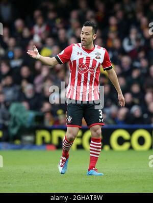 Southampton's Maya Yoshida in action during the Premier League match at the Vicarage Road Stadium, London. Picture date March 4th, 2017 Pic David Klein/Sportimage via PA Images Stock Photo