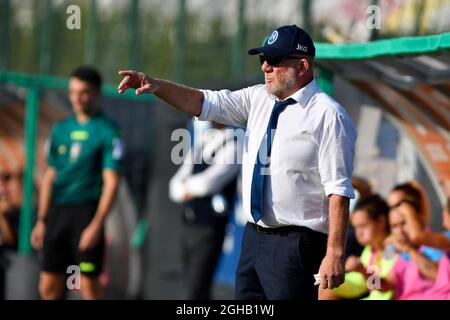 Alessandro Spugna coach of AS Roma Women in action during the Italian  Football Championship League A Women 2021/2022 match between AS Roma Women  vs Napoli Femminile at the Fulvio Bernardini Sport Center