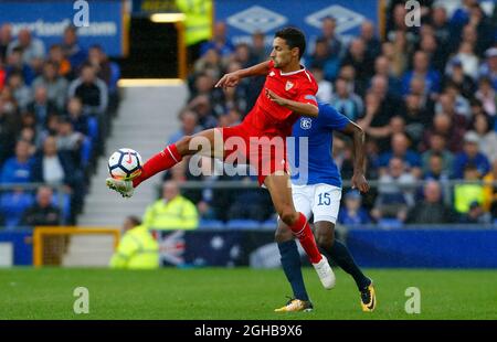 Sevilla's Jesus Navas during the pre season friendly match at Goodison Park Stadium, Liverpool. Picture date 6th August 2017. Picture credit should read: Paul Thomas/Sportimage via PA Images Stock Photo