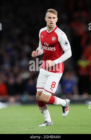 Arsenal's Aaron Ramsey in action during the premier league match at the Emirates Stadium, London. Picture date 11th August 2017. Picture credit should read: David Klein/Sportimage via PA Images Stock Photo