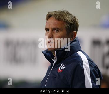 Phil Parkinson manager of Bolton Wanderers during the Championship match at the Macron Stadium, Bolton. Picture date 12th September 2017. Picture credit should read: Simon Bellis/Sportimage via PA Images Stock Photo