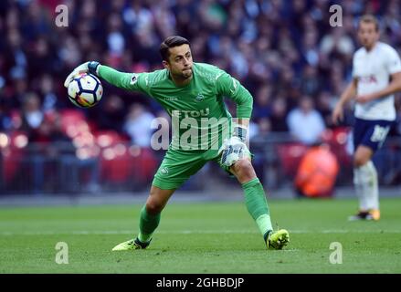 Swansea City goalkeeper Lukasz Fabianski during the premier league match at the Wembley Stadium, London. Picture date 16th September 2017. Picture credit should read: Robin Parker/Sportimage via PA Images Stock Photo