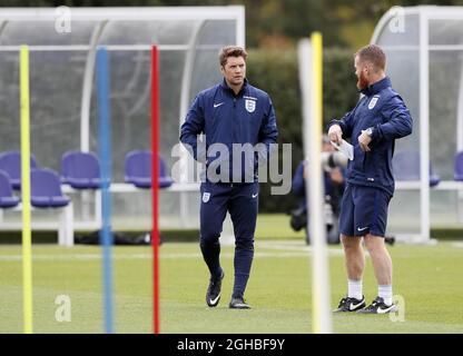 England's striker coach Allan Russell in action during training at the Tottenham Hotspur Football Club Training Ground, London. Picture date 4th October 2017. Picture credit should read: David Klein/Sportimage via PA Images Stock Photo