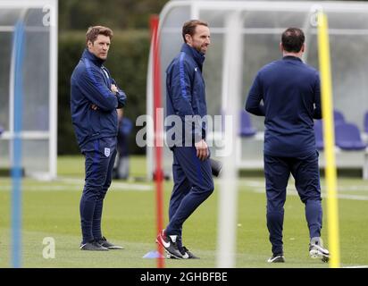 England's striker coach Allan Russell in action during training at the Tottenham Hotspur Football Club Training Ground, London. Picture date 4th October 2017. Picture credit should read: David Klein/Sportimage via PA Images Stock Photo