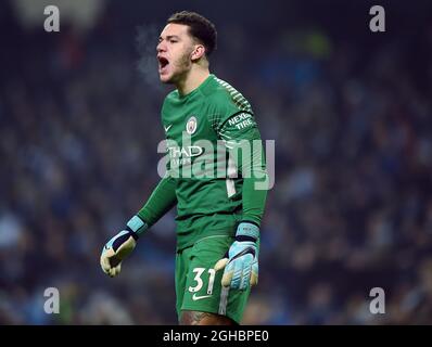 Manchester City goalkeeper Ederson during the Premier League match at ...