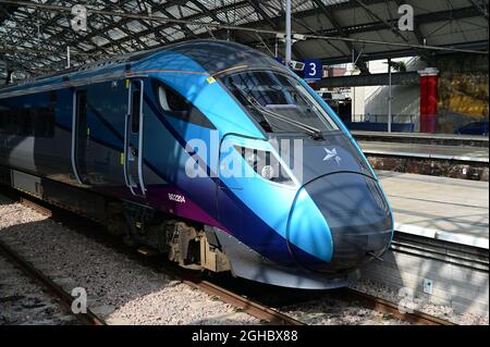 Inside the terminus at Liverpool Lime street station. Stock Photo