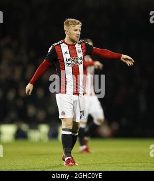 Sheffield United's Mark Duffy in action during the championship match at Craven Cottage Stadium, London. Picture date 6th March 2018. Picture credit should read: David Klein/Sportimage via PA Images Stock Photo