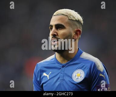 Riyad Mahrez of Leicester City during the FA Cup sixth round match at the King Power Stadium, Leicester. Picture date 18th March 2018. Picture credit should read: David Klein/Sportimage via PA Images Stock Photo