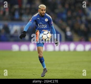 Riyad Mahrez of Leicester City during the FA Cup sixth round match at the King Power Stadium, Leicester. Picture date 18th March 2018. Picture credit should read: David Klein/Sportimage via PA Images Stock Photo