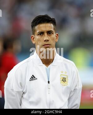 Argentina's Maximiliano Meza in action during the FIFA World Cup 2018 Group D match at the Nizhny Novgorod Stadium, Nizhny Novgorod. Picture date 21st June 2018. Picture credit should read: David Klein/Sportimage via PA Images Stock Photo