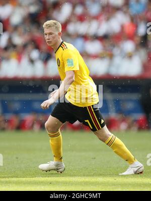 Belgium's Kevin De Bruyne in action during the FIFA World Cup 2018 Group G match at the Spartak Stadium, Moscow. Picture date 23rd June 2018. Picture credit should read: David Klein/Sportimage via PA Images Stock Photo