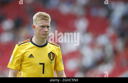 Belgium's Kevin De Bruyne in action during the FIFA World Cup 2018 Group G match at the Spartak Stadium, Moscow. Picture date 23rd June 2018. Picture credit should read: David Klein/Sportimage via PA Images Stock Photo