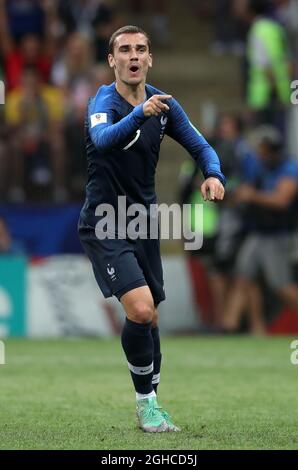 France's Antoine Griezmann in action during the FIFA World Cup 2018 Final at the Luzhniki Stadium, Moscow. Picture date 15th July 2018. Picture credit should read: David Klein/Sportimage via PA Images Stock Photo