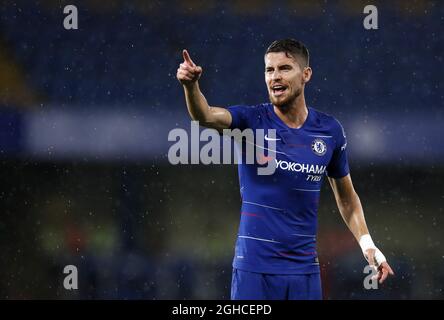 Chelsea's Jorginho in action during the pre-season friendly match at Stamford Bridge Stadium, London. Picture date 7th August 2018. Picture credit should read: David Klein/Sportimage via PA Images Stock Photo