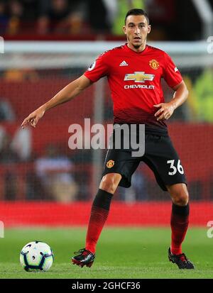 Manchester United's Matteo Darmian during the Premier League match at Old Trafford Stadium, Manchester. Picture date 10th August 2018. Picture credit should read: Matt McNulty/Sportimage via PA Images Stock Photo