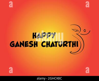 Ganesh chaturthi wishes design, greeting, Ganpati Bappa Morya Stock Vector