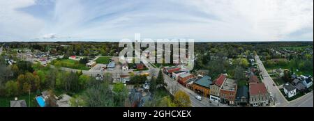 An aerial panorama of downtown St George, Ontario, Canada, editorial Stock Photo