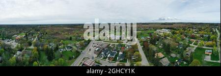 An aerial panorama scene of downtown St George, Ontario, Canada Stock Photo